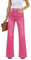 Roskiky Jeans da donna, larghi, a vita alta, elasticizzati, da donna, Rosa caldo, S