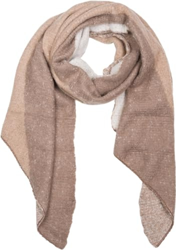 styleBREAKER Damen Web Schal Asymmetrisch 3-Farbig | 49x192 cm großes Format, wärmendes weiches Gewebe für den Winter, vielseitig drapierbar als große Schulter-Stola.