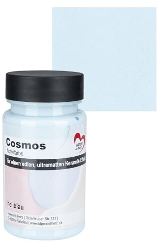 Ideen mit Herz Acrylfarbe Cosmos | ultra matt | Keramik Effekt | 90 ml (hellblau)