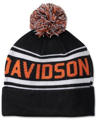 Harley-Davidson Bonnet Combustion Pom Noir - 97656-24VM, noir, Taille unique