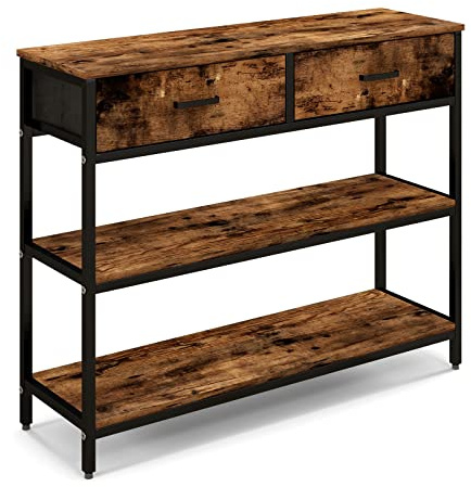 GIANTEX Tavolo Console a 3 Livelli con 2 Cassetti