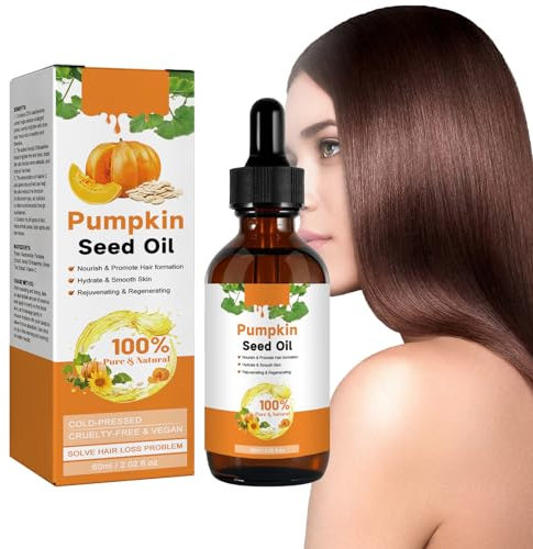 Pumpkin Seed Oil for Hair,100% Puro Olio di Semi di Zucca Biologico,Olio di Semi di Zucca per la Crescita dei Capelli,Olio Semi di Zucca Capelli,Olio di Semi di Zucca Biologico per Capelli,60ml