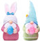 2 Stück Ostern Deko Wichtel, Plüsch Osterdeko Osterhasen Deko Wichtel, Handgemachte Osterhasen Wichtel mit Ostereier, Osterhasen Puppen für Osterdekoration Frühling Osterhase Wichtel Dekoration