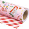 RUSPEPA Carta da regalo natalizia reversibile - Mini rotolo - 43,2 cm x 10 m - Design a tazza e strisce di Babbo Natale per Natale, vacanze, feste