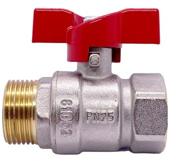 Kugelhahn Kugelventil Messing voller Durchgang IG/AG mit Flügelgriff (1)