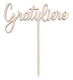 Sallys Cake Topper Sprüche nachhaltig aus echtem Holz, ökologisch abbaubar, zum Bemalen oder Einsprühen - Tortendeko Kuchendeko Cupcake Kuchen Torten Geburtstag Party (Gratuliere)