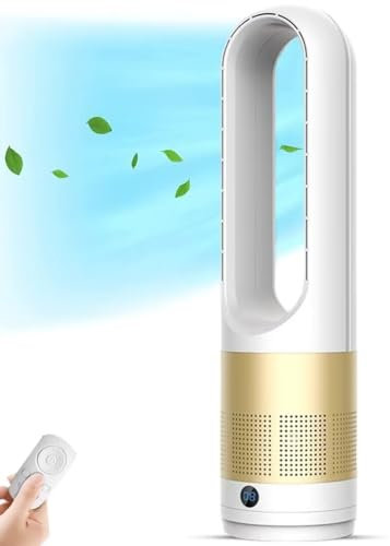 LSQXSS Air Circulation Tower Fan,Remote Control Electric Fan with LED Display,80° oscillating Table Fan,8h Timer,8 speeds Wind,bladeless Fan for Bedroom,Kitchen,Office
