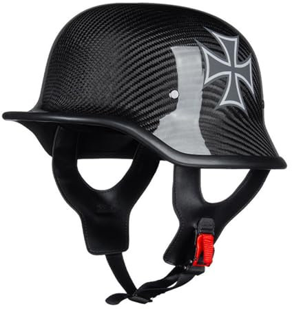 Halbschalenhelm Halbhelme Motorradhelm mit ECE Genehmigt,Brain-Cap Halbschale Chopper Helm Roller-Helm Jet-Helm Moped Helm Retro für Erwachsene Herren Damen 6,M(57~58CM)