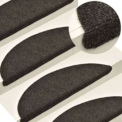 Homgoday Stufenmatten, Treppenmatten, 5 Stück, Anthrazit, 65 x 21 x 4 cm, Nadelfilz, Stufenmatten für Treppen, Teppich für Treppen, Stufenmatten für Treppen