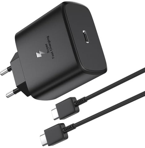 Caricatore USB C Rapido, 45W Super Fast Charger Caricabatterie per Samsung Galaxy S25 S24 S23 S23+/S23 Ultra /S22/S21/S20/Note20/A73/A53/S10 con 2M Cavo, Alimentatore Tipo C Spina Ricarica Adattatore