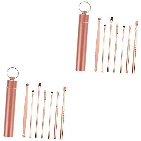 minkissy 14 Piezas 1 Juego Traje De Oreja Hisopo De Eliminación De Del Oído Cepillo Para Limpiar Los Oídos Accesorios Para Recoger Del Oído Palillo De Oreja Acero Inoxidable