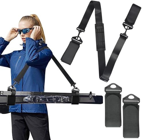 Verstellbarer ski Carrier Strap,verstellbare Schultertrageträger,Tragegurte mit gepolstertem Verschlussband,Rücken Schutz Skigurt Kinder Erwachsene,für den einfachen Transport und Reise