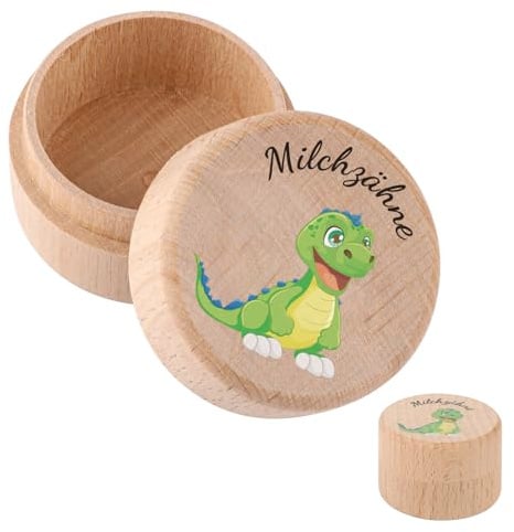 Moosono Zahndose Milchzähne für Jungen Mädchen Milchzahndose (Dino) | Zahnbox Geschenkideen zu Taufe und Geburtstag Geschenke für Neue Eltern