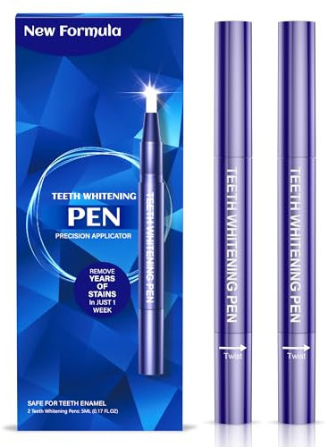 Celakeety Zähne Aufhellung Stift: Teeth Whitening Pen - Sicher für empfindliche Zähne und Zahnfleisch, Zahnverfärbungen effektiv entfernen (2 Stück)