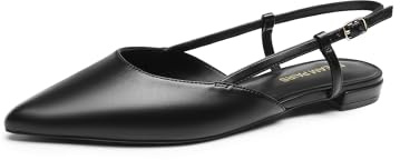 DREAM PAIRS Women's Low Heel Dress Party Ballet Flats | Pointed toe, Slingback Design, High heel, Low heel, Adjustable buckle, Versatile style