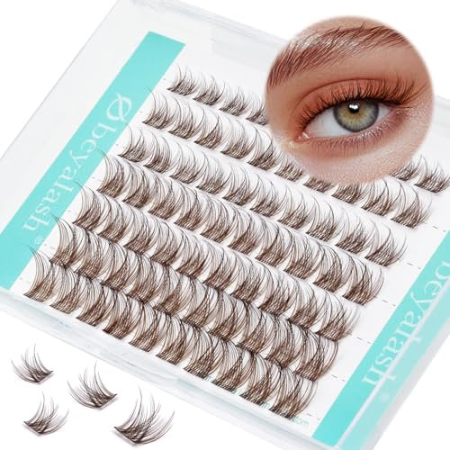 Obeyalash Faux Cils Individuel Extension Cils D Curl DIY Brun Naturel SNR028 Mixte 8mm 10mm 12mm 14mm Cluster Lashes Brown Naturel