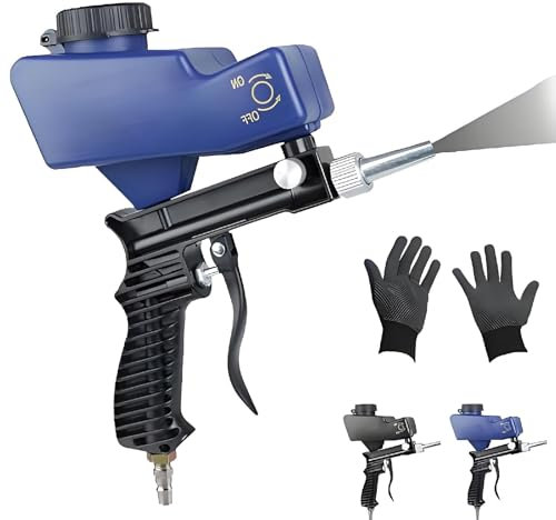 Rust Blasting Device Adjustable Blasting Machine, 2025 New DIY Sandblasting Kit, Sand Blaster for Air Compressor, Portable Sandblaster for Aluminum, Sand, Easy to Use, and Saves Time(Blue)
