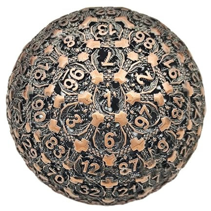 D100 Metallwürfel, 100-seitige polyedrische Würfel 100-seitige polyedrische