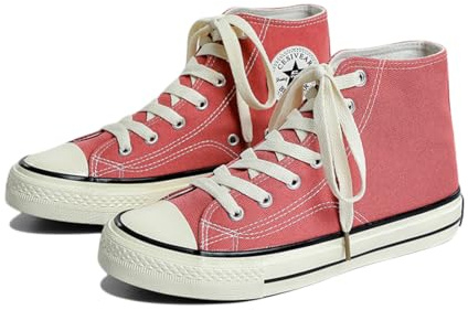 SIUSUMFO Chaussures De Toile Sneakers Adulte Baskets Femme Chaussures De Course Haute Chaussures Sport Décontractées Classic 38 EU Rose Foncé