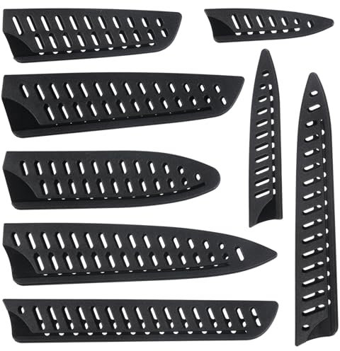 simarro 8 Stück Messerschutz, Universal Messer Messerschutzhülle Kunststoff Messer Schutzhülle Atmungsaktive Messerscheid für Küchenmesser Obstmesser (8 Größen)