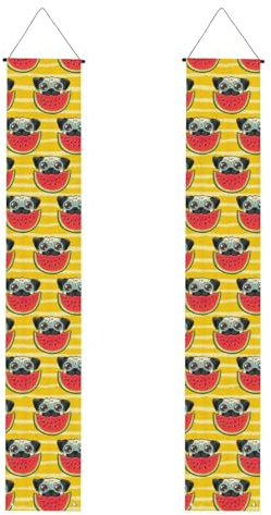 Cartel de porche reutilizable con estampado de sandía francesa, divertido cartel decorativo para interiores y exteriores