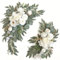 AQCQDQ 2 Stück Künstliche Hochzeitsbogen Blumen Set, Blumen Girlande Hochzeitsbogen Blumen Kit, Hochzeitsblumen, Girlanden, Seide, Pfingstrose, Hochzeit, Willkommensschild (weiß,2 Stück)