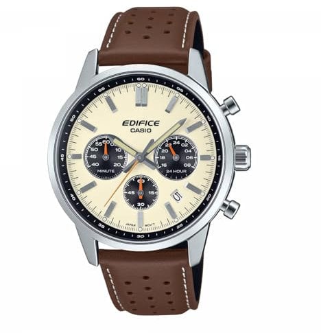Casio Edifice Chronograph Herrenuhr mit Lederband EFR-575L-7AEF