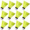 FYSL Federball Set 12 Stück Langlebige Badminton Bälle, Hochwertige Nylon Federbälle Speed für Draußen, Übung, Freizeit, Einsteiger (Gelb)