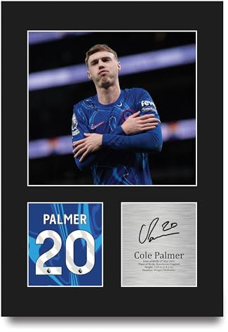 HWC Trading Cole Palmer Chelsea Geschenke Gedrucktes Signiertes Autogramm Foto für Fußball Anhänger and Fans - A4 Porträt