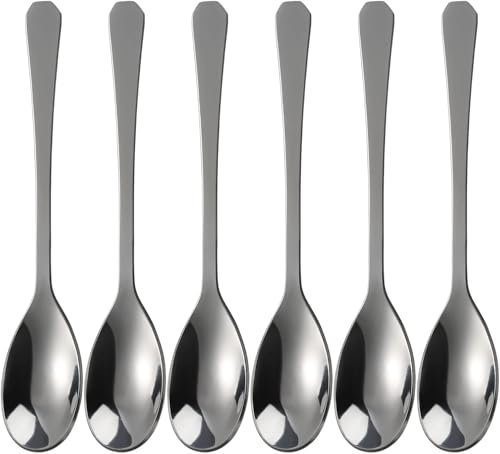 Shaorangrang Stainless Steel Hard Boiled Egg Spoons 6 Pieces 4.72 Inch Small Spoons for Hard Boiled Soft Boiled Egg Tool Set