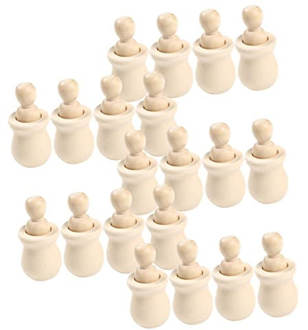 Uonlytech 20stücke Unfertige Holz Steckpuppen Diy Blank Peg Menschen Unlackiert Für Junge Mädchen Kunst Handwerk Liefert