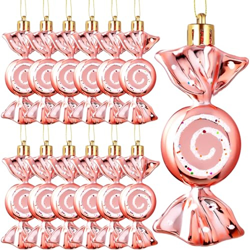 Weihnachtsbaum SüßIgkeiten Anhänger, 12pcs Christbaumschmuck Bonbon, Weihnachten SüßIgkeiten Deko, Weihnachtsbaum Deko Bonbons, Weihnachtsdekorationen, SüßIgkeitenkranz-Ornamente(C)
