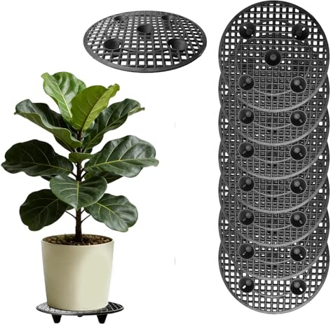 GOEDCH 8 unidades de rejilla para macetas negras: 30 cm macetas de malla para macetas, posavasos de plástico, rejilla para macetas, rejilla para bonsái para interior y exterior, alfombrilla de rejilla