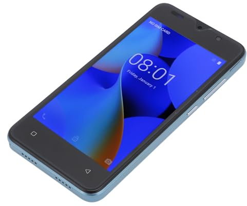 Tonysa Smartphone à écran HD de 5,0 avec 4 Go + 32 Go de Mémoire, Téléphone Portable à Reconnaissance Faciale à Double Caméra pour Système 12, adapté à Les âges, Type D'interface USB (Blue)