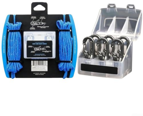 HEIBTENY Rope Tightening Tool Tensioner, Outdoor Cable Puller Tightening Device Featuring, Adjustable Tension, Rollercam Technology, Stainless Steel Springs For Camping, Boating, Hiking(1 SET)