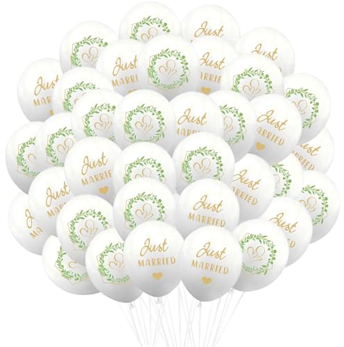 100 Stück Luftballons Hochzeit,Deko Hochzeit,12 Zoll Just Married Ballon | Party Ballons Champagner Gold,Hochzeits Deko
