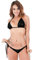 Damen-Bikini, brasilianischer Wet-Look, Badeanzug, metallisch, glänzend, Dessous-Set, Bademode, Black, onesize