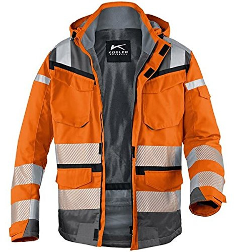 KÜBLER REFLECTIQ Wetterjacke Sympatex® PSA 2 – Jacke mit reflektierenden Elementen und Z‑Liner-Konstruktion warnorange/anthrazit Gr. L