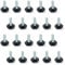 Emuca 2020105 Pied de Nivellement pour Mobilier, Filetage M6x20mm, Paquet de 20, Noir/Argent