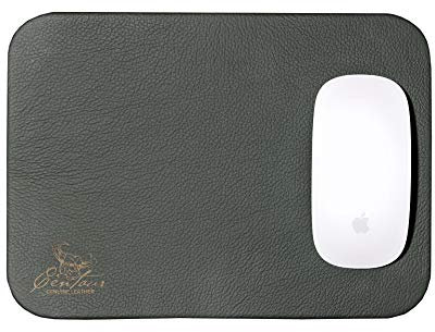 Centaur - Tapis de Souris en Cuir de Haute qualité 25x18 cm Vert Bouteille - Tapis de Souris Vintage en Cuir véritable - Tapis pour Souris d'ordinateur - Fait Main en Allemagne