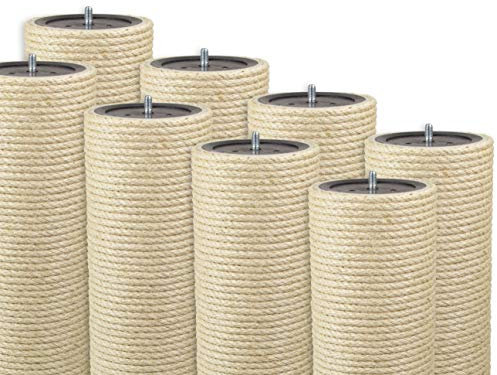 Kratzbaumland 15 cm Deluxe-Endstamm mit Stehbolzen mit 8 mm Sisalseil Länge: 40 cm/Gewinde: 10 mm (M10)