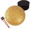 LOMUTY Stahlzungentrommel, 12 Zoll 30 cm Steel Tongue Drum, C-Dur 11 Noten, Handtrommel HandPan Drum mit Drumsticks,Musikbuch,Tragetasche und Fingerpicks(Gold)