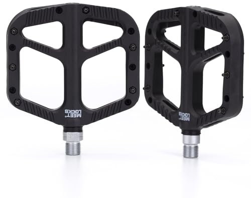 MEETLOCKS Fahrrad-Pedale, Nylon-Gewebe, rutschfeste,Mountainbike-Pedale, BMX, Gehäuse aus Spritzguss-Aluminium, Cr-Mo CNC-gefräste 9/16-Zoll-Gewinde-Spindel