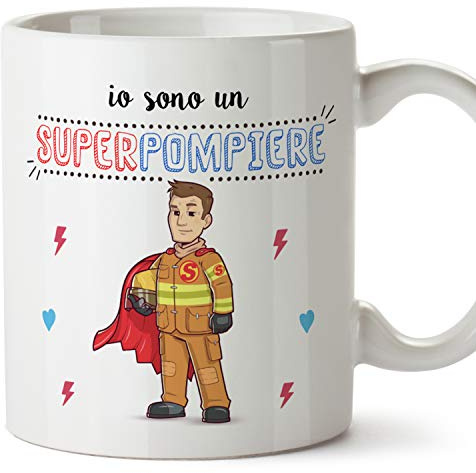 (Tasse in Italienisch) Feuerwehrmann 350 ml
