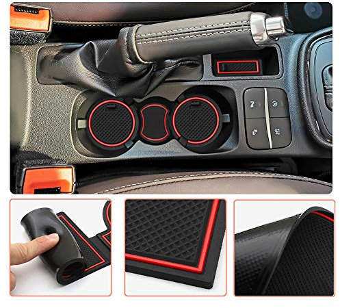 LFOTPP Fiesta ST MK8 Gummimatten, Getränkehalter Innentür Matten Mittelkonsole Antirutschmatten, Türschlitzmatte 14 Stücke