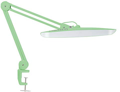 Neatfi Lampe de bureau à LED XL 2 200 lumens, 4 niveaux de luminosité, 24W, 117 LED SMD, lampe de travail de qualité professionnelle pour la maison, le bureau (Non-CCT avec Pince, Vert Minuit)