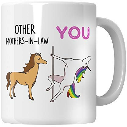WG - Tazas de café para suegra, divertida taza de unicornio para suegra, regalo para cumpleaños de suegra