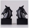 Pferdekopf Bookends Resin Buchhalter Desktop-Buch Ends Schreibtisch-Organisator Ständer Regal Home Office Schule-Briefpapier Dekoration (Color : Black)