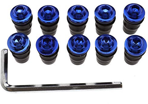 Create idea 10x Pare-Brise Carénage Bien Écrou Boulon Solide Vis Bleu pour Moto Vélo