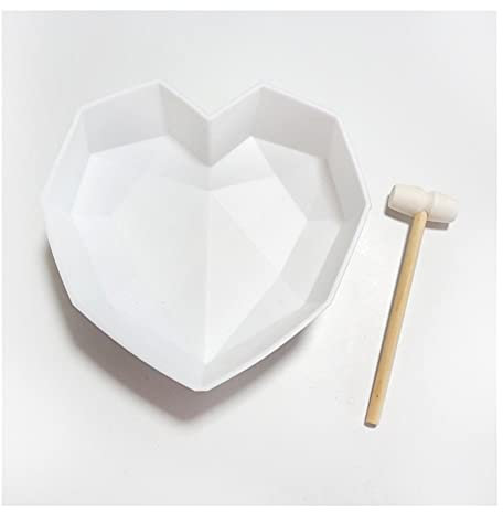 Cake Piping Nozzles Diamond Heart-shaped Silicone Cake Mould, Chocolate Dessert Bakeware Silicone Mould, with Mini Wooden Hammer, For DIY Baking Too (Color : 13g-1)